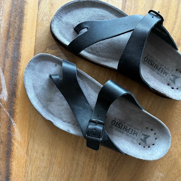 MEPHISTO WOMEN'S HELEN PLUS THONG SANDAL, BLACK, 8 /38 - Picture 3 of 4